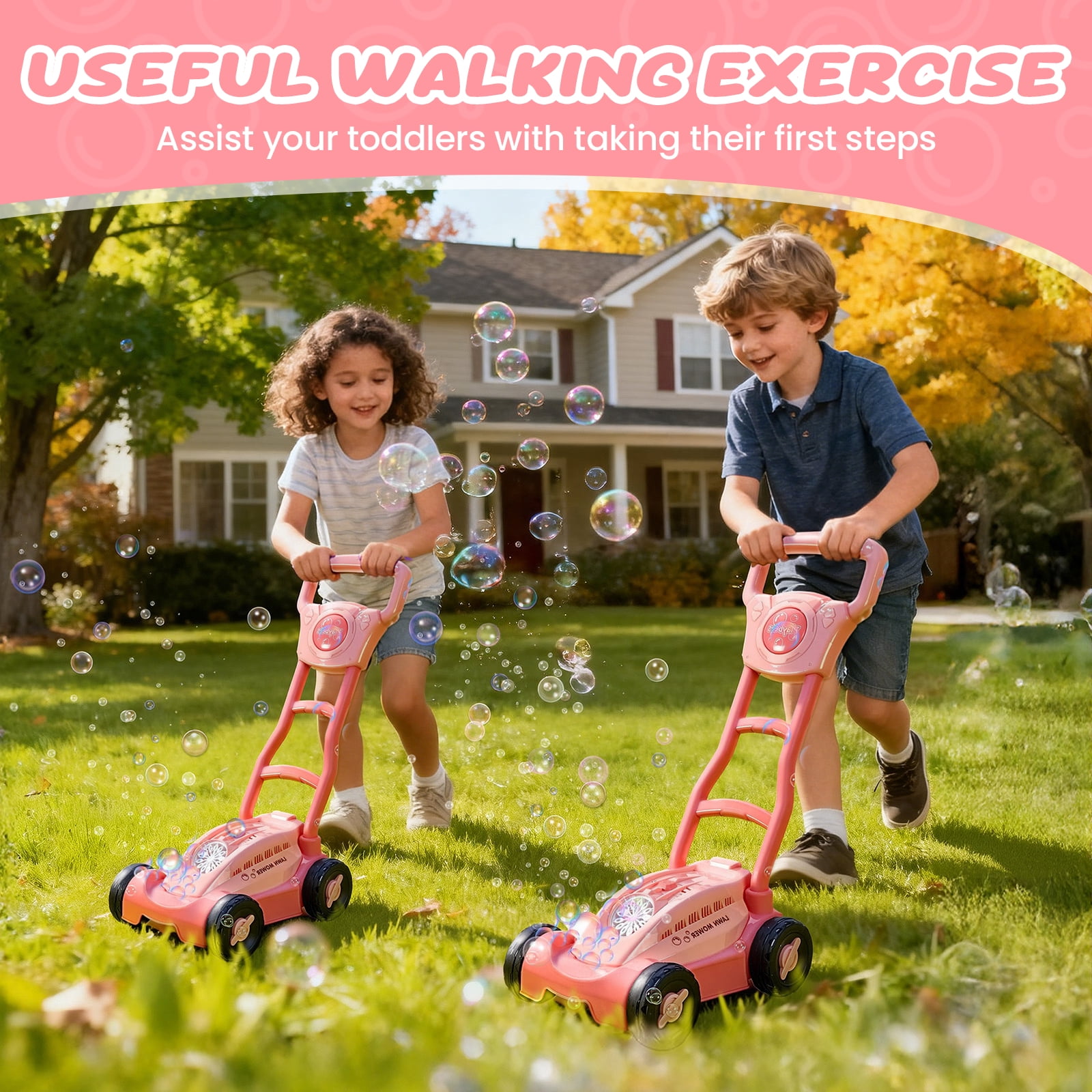 Bubble Lawn Mower,Kids Push Bu - Kids Outdoor Lawn Mower recension och pris