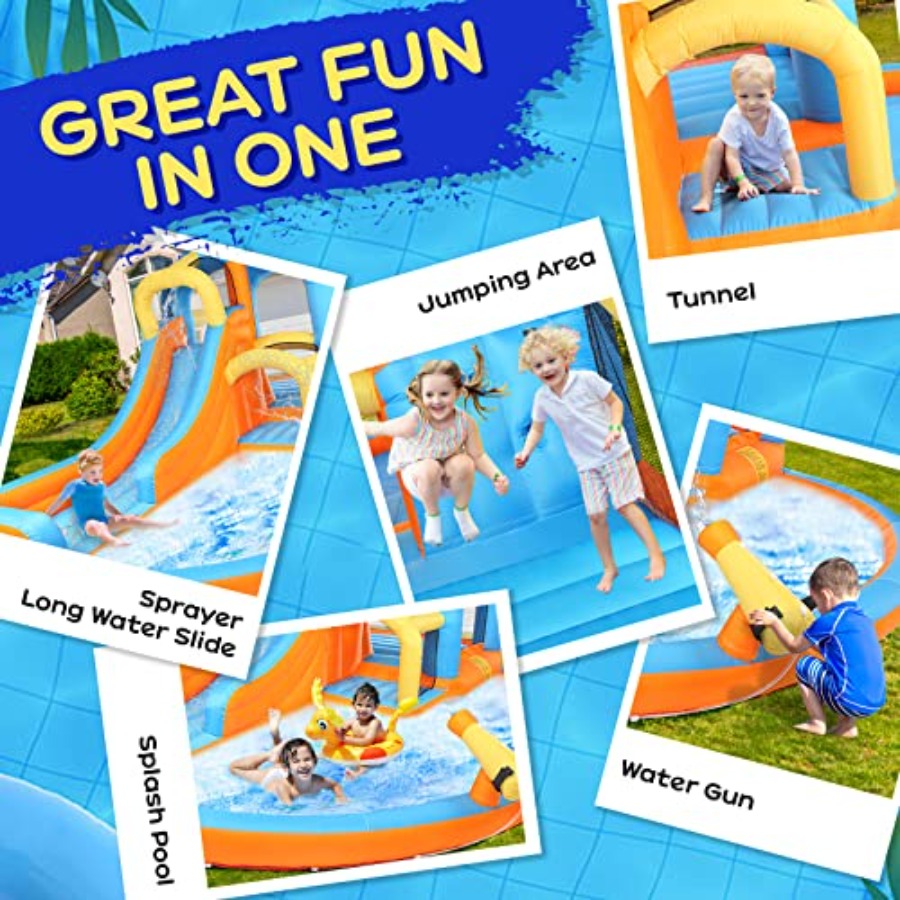 Outdoor backyard 5-in-1 inflat - Kids Outdoor Water Slide recension och pris