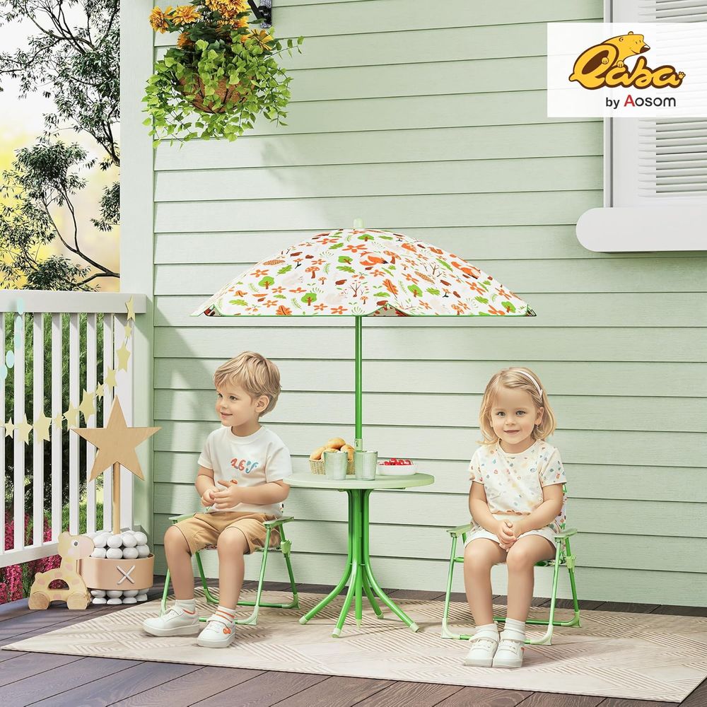 Green Outdoor Kids Picnic Tabl - Kids Outdoor Table And Chairs With Umbrella recension och pris
