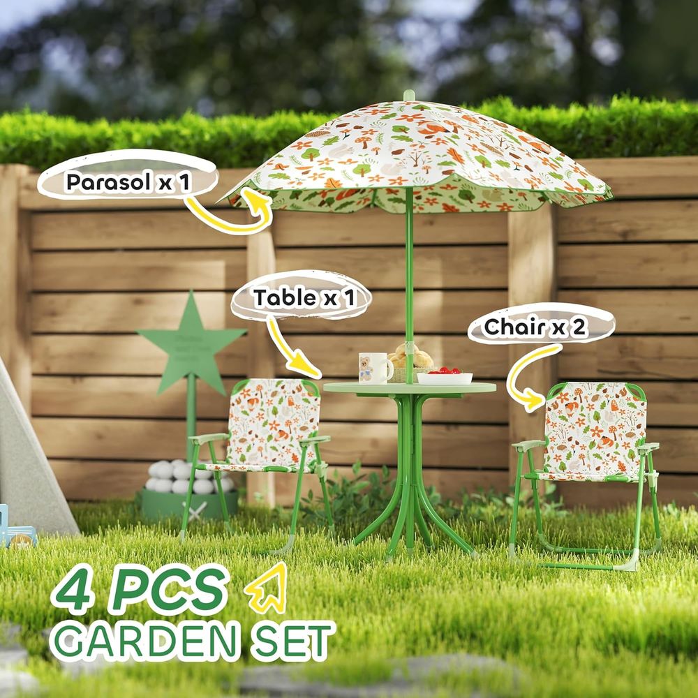 Green Outdoor Kids Picnic Tabl - Kids Outdoor Table And Chairs With Umbrella recension och pris