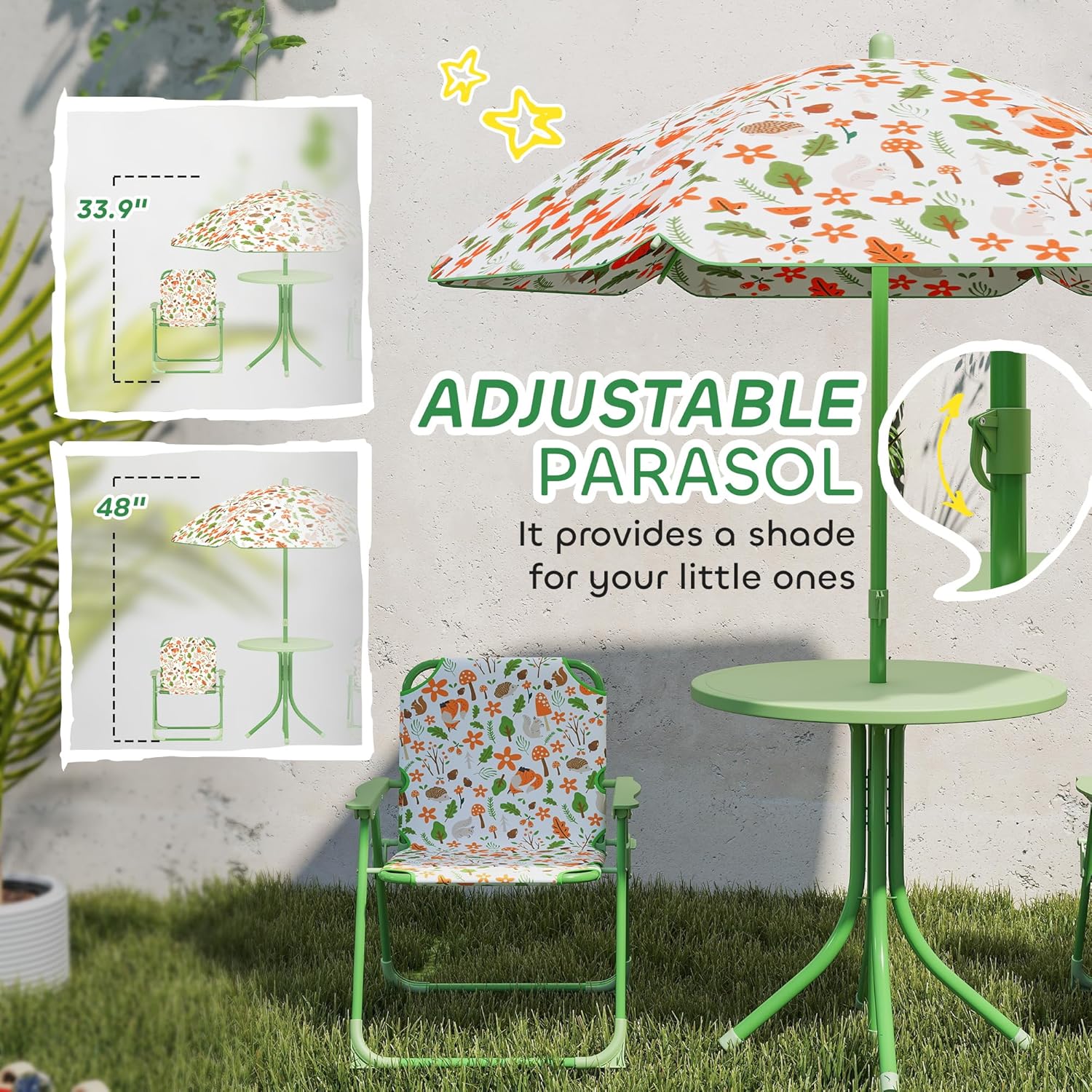 Kids Picnic Table and Chair Se - Kids Outdoor Table And Chairs With Umbrella recension och pris